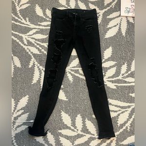 These are American Eagle skinny ripped jeans.